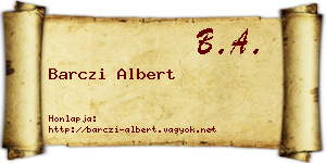 Barczi Albert névjegykártya