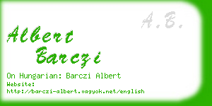 albert barczi business card